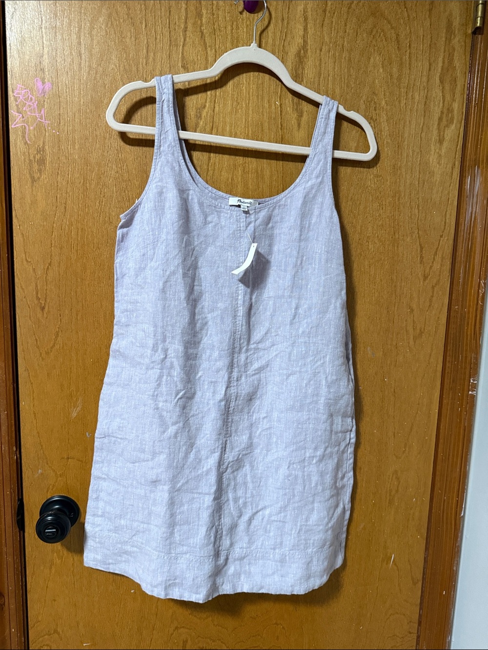Madewell Light Lavender Linen Mini Tank Dress
